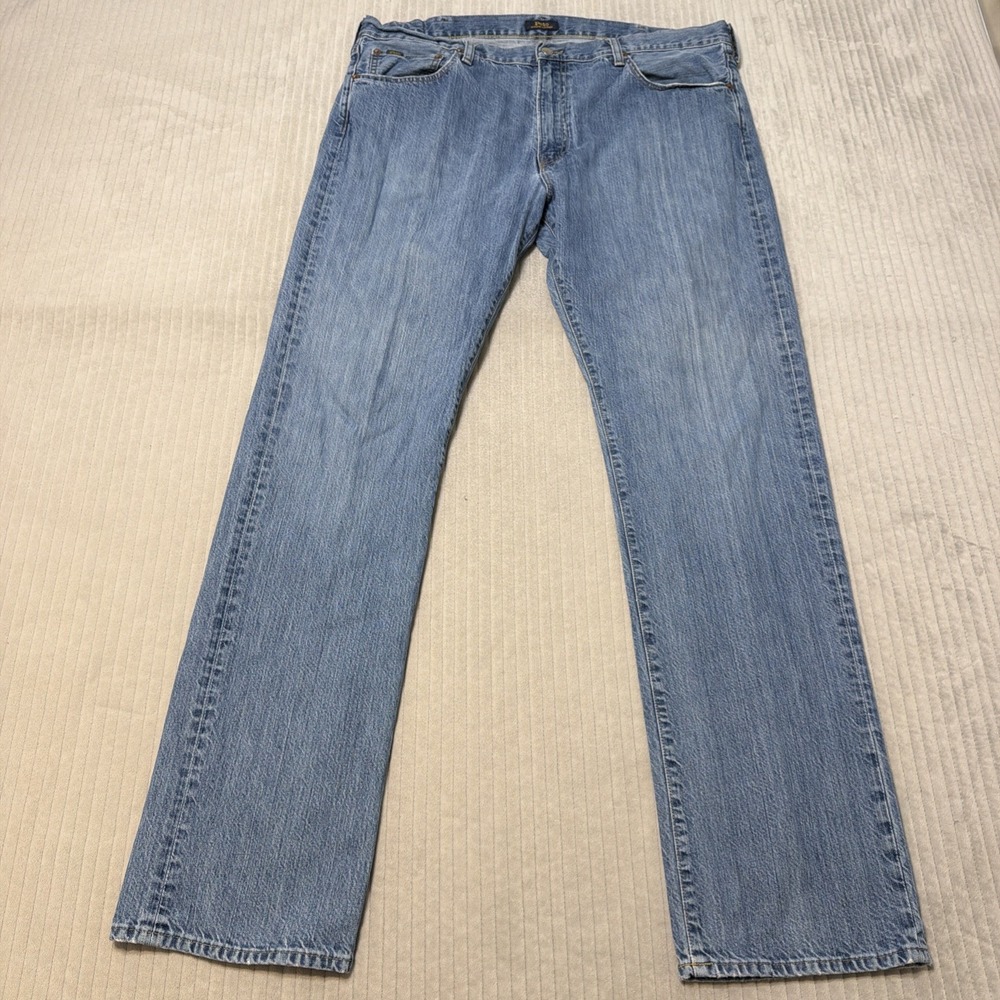 Polo Ralph Lauren Hampton Relaxed Straight Jeans Men's 40x36 Light Wash Denim